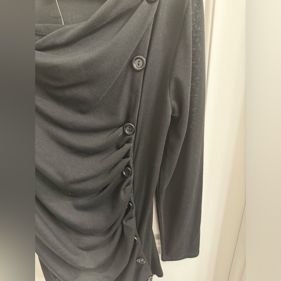 J Mode NWT Large Black Cowl Neck Button Top - Picture 4 of 6